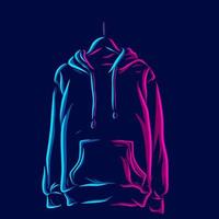 pull à capuche veste ligne pop art portrait logo design coloré avec un fond sombre. illustration vectorielle abstraite. vecteur