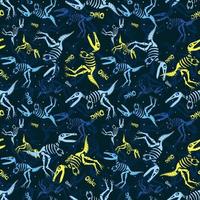 squelette de dinosaures avec des étoiles. impression amusante pour les textiles. vecteur
