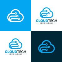 modèle de conception de logo de technologie cloud
