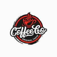 modèle de conception de logo de café. emblème de café rétro. art vectoriel. vecteur