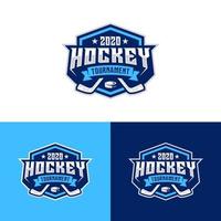 modèle de logo de sport de tournoi de hockey. illustration vectorielle moderne. conception d'insignes. vecteur