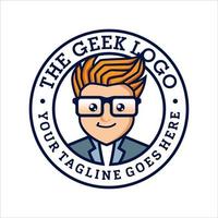 vecteur de modèle de conception de logo geek