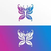 modèle de vecteur de conception de logo papillon abstrait