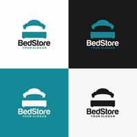 modèle vectoriel de conception de logo de magasin de lit
