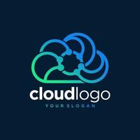 modèle de conception de logo de technologie cloud