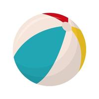 ballon de plage coloré isolé sur fond blanc. ballon de plage en plusieurs couleurs. illustration vectorielle plane. vecteur