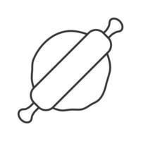 rouleau à pâtisserie et icône linéaire de pâte. illustration de la ligne mince. symbole de contour. dessin de contour isolé de vecteur