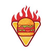 modèle de conception de logo burger illustration vectorielle vecteur