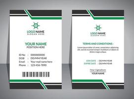 modèle de conception de carte d'identité minimale, conception de carte d'employé vecteur