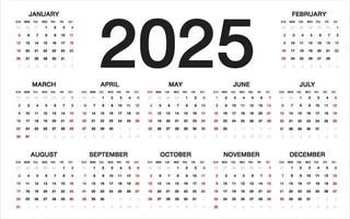 modèle de calendrier 2025 vecteur