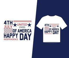 vecteur de modèle de conception de t-shirt du 4 juillet pour le joyeux jour de l'indépendance