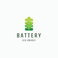 batterie et feuille eco nature énergie logo icône modèle de conception vecteur