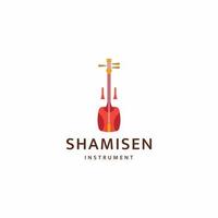 shamisen instrument de musique traditionnel japonais logo icône modèle de conception vecteur plat