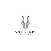 modèle de conception d'icône de logo animal antilope illustration vectorielle plane vecteur