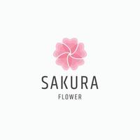 sakura fleur logo icône modèle de conception plate illustration vectorielle vecteur