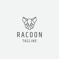 raton laveur animal dessin au trait logo polygonal icône modèle de conception vecteur plat