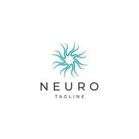 modèle de conception d'icône de logo neuro vecteur plat