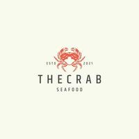 crabe fruits de mer logo icône modèle de conception vecteur