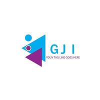 conception créative de logo de lettre gji avec graphique vectoriel