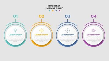 modèle d'infographie d'entreprise de présentation avec 4 options. illustration vectorielle. vecteur