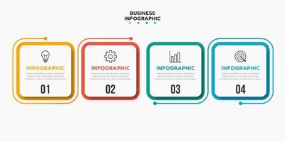 modèle d'infographie d'entreprise de présentation avec 4 options. illustration vectorielle. vecteur