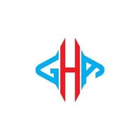 conception créative du logo de la lettre gha avec graphique vectoriel
