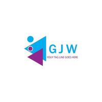 conception créative de logo de lettre gjw avec graphique vectoriel