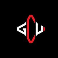 conception créative de logo de lettre gcu avec graphique vectoriel