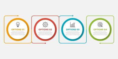 modèle d'infographie d'entreprise de présentation avec 4 options. illustration vectorielle. vecteur