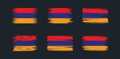 collection de pinceaux de drapeau arménien. drapeau national vecteur