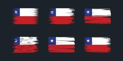 collection de pinceaux de drapeau chilien. drapeau national vecteur