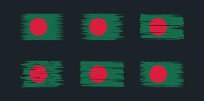 collection de pinceaux de drapeau du bangladesh. drapeau national vecteur