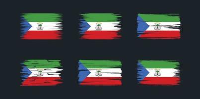 collection de drapeaux de la guinée équatoriale. drapeau national vecteur