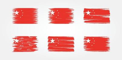collection de drapeaux de chine. drapeau national vecteur