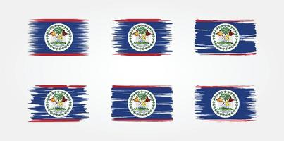 collection de pinceaux de drapeau du belize. drapeau national vecteur