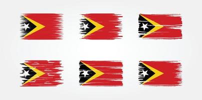 collection de drapeaux du timor oriental. drapeau national vecteur