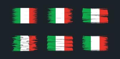 collection de pinceaux de drapeau italien. drapeau national vecteur