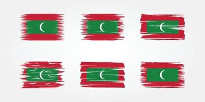 collection de drapeaux des maldives. drapeau national vecteur