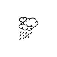 Nuage de mauvais temps avec contour icône pluie vecteur