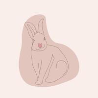 illustration vectorielle de lapin minimaliste. lapin de style scandinave. nouvel an chinois 2023 du lapin vecteur