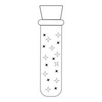 vecteur doodle illustration de bouteille de potion avec des étoiles à l'intérieur