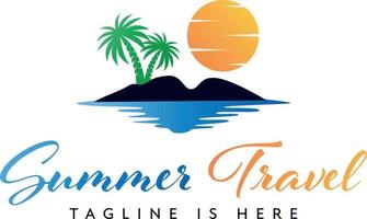 illustration vectorielle de logo de voyage. création de logo de vacances. création de logo de voyage d'été. vecteur