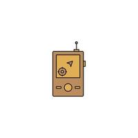icône de talkie walkie de tente de chasse vecteur