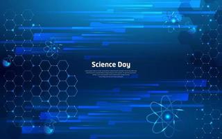 nouvel arrière-plan de conception de l'illustration vectorielle de la journée mondiale de la science. vecteur