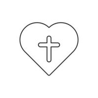 Croix de culte chrétien sur l'icône de la main vecteur