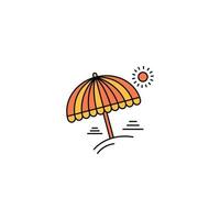 vecteur d'icône de parasol de plage d'été