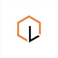 modèle de conception de logo abstrait lettre l. signe hexagone créatif. vecteur