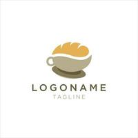 modèle minimaliste de conception de logo de tasse de café et de boulangerie. vecteur