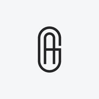 modèle de conception de logo monogramme lettre ga. vecteur