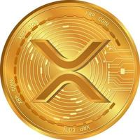 xrp coin cryptocurrency coins.xrp coin logo gold coin.decentralized digital money concept. vecteur